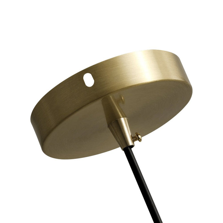 1-Light Mid-Century Modern Brass Dome Pendant Light