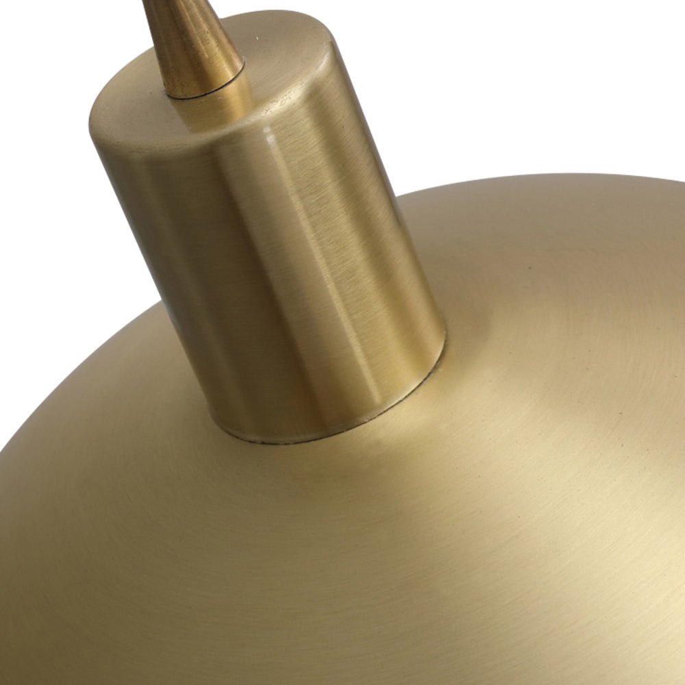 1-Light Mid-Century Modern Brass Dome Pendant Light