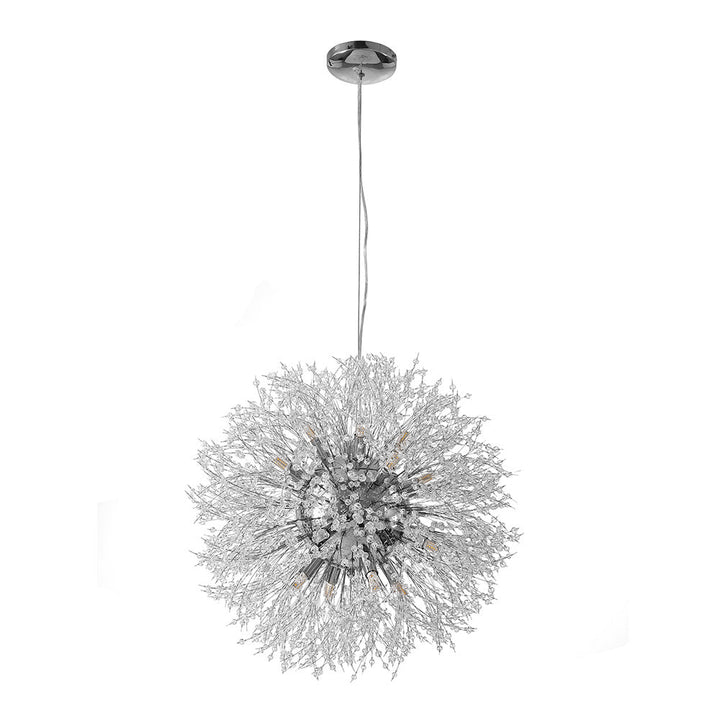 Light up your space with this one-of-a-kind 16-Light Firework Crystal Chandelier Starburst Chandelier Pendant Round. This modern stunner is sure to create a stunning effect in your dining room, living room, foyer, or even staircase. The 23.6-inch wide chandelier is dimmable, so you can create the perfect ambience to suit your mood. So why wait? Let your home sparkle like a firework!