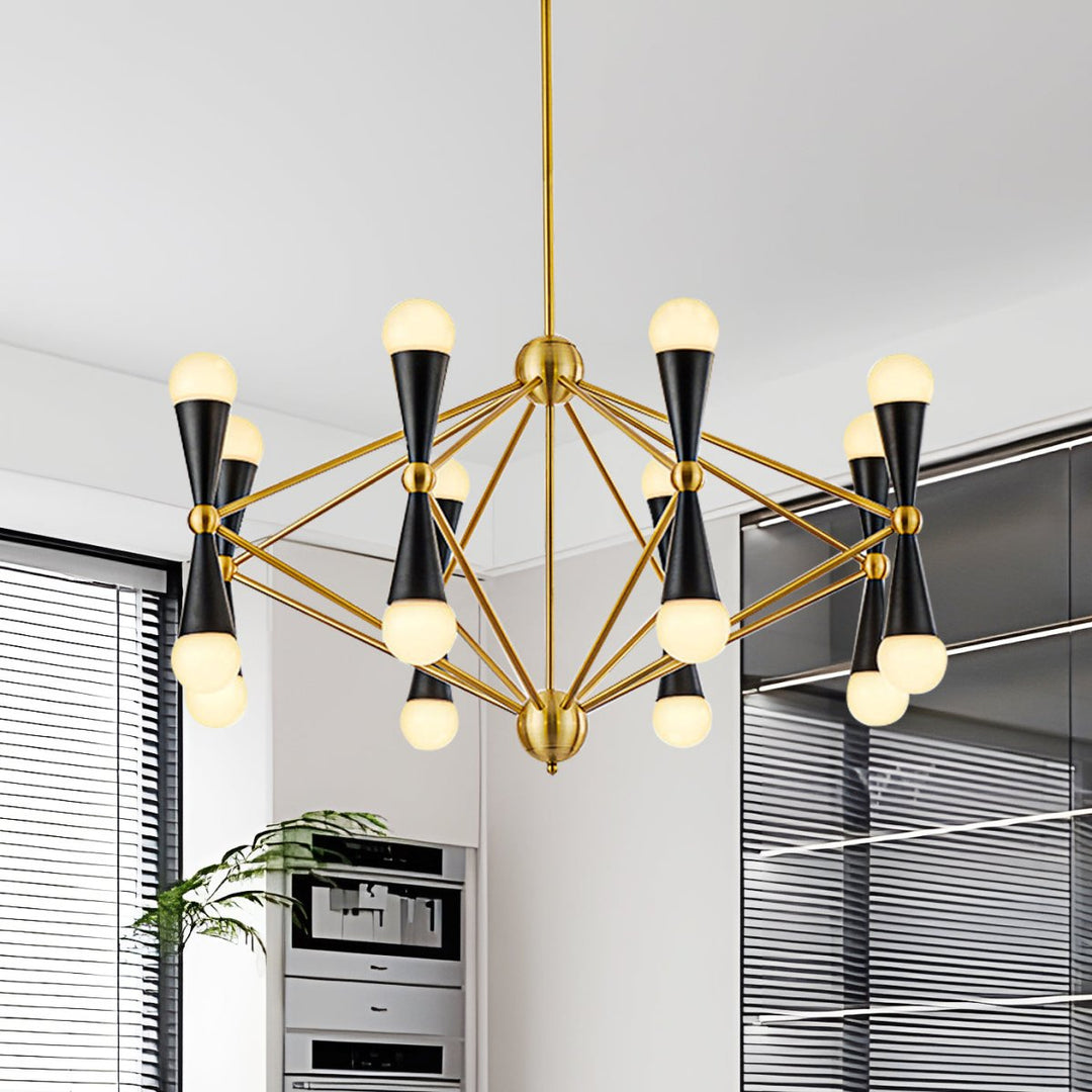 16-Light Modern Sputnik Chandeliers with Down and Up Cone Lampshade