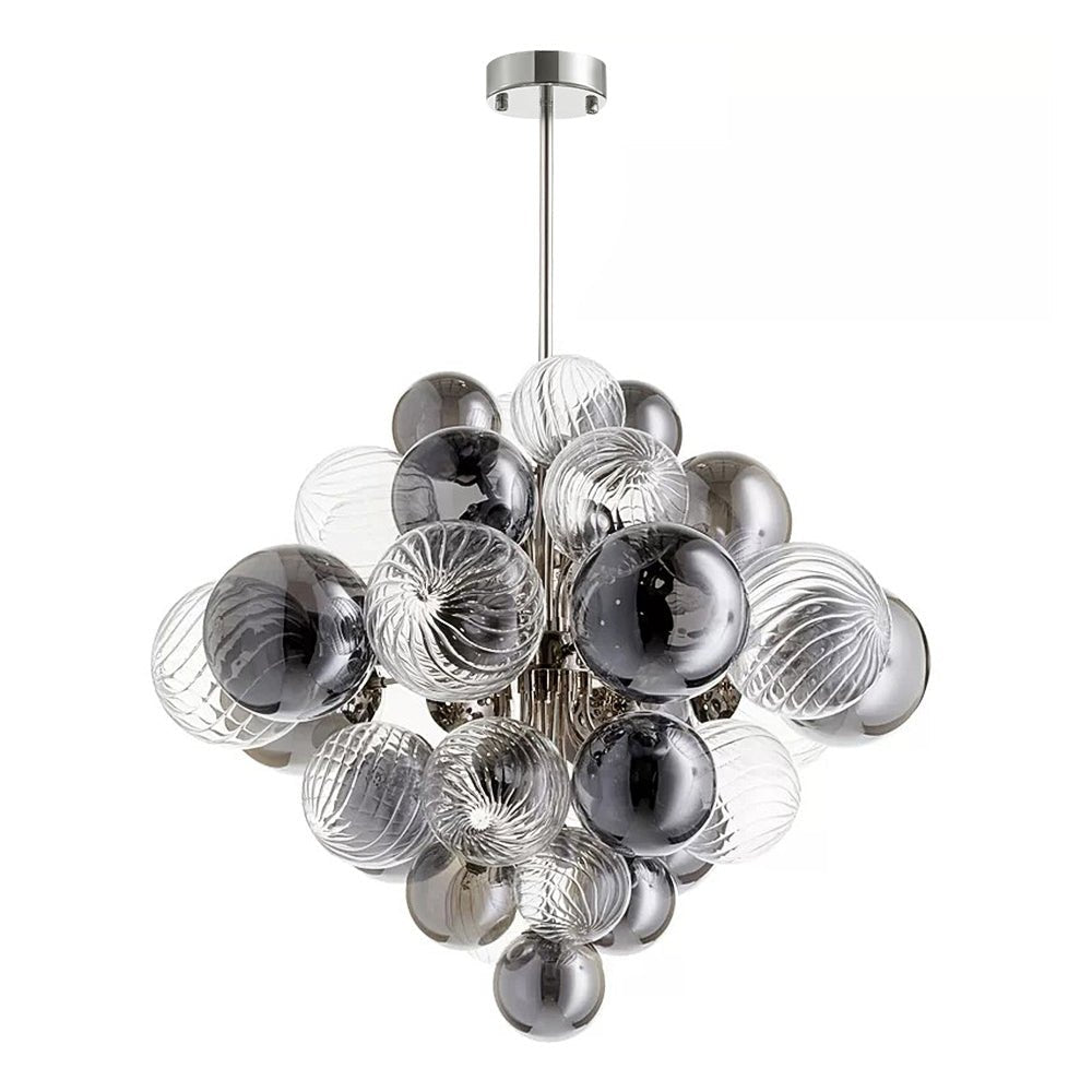 Let your living space shine with elegance and modernity with this 18-Light Chrome Bubble Sputnik Chandelier. Featuring a stunning light capable of being dimmed, this chandelier features a mix of clear and smoke glass globes to provide the perfect touch to any decor. Transform any room from the living room to foyer with a beautiful centerpiece.