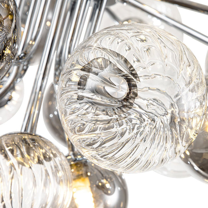 18-Light Chrome Bubble Sputnik Chandelier