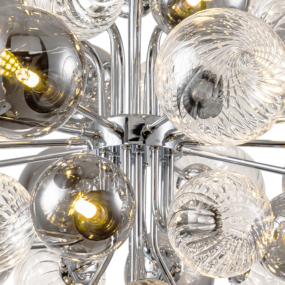 18-Light Chrome Bubble Sputnik Chandelier