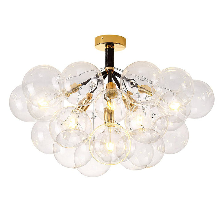 6-Light Modern Cluster Bubble Glass Close to Ceiling Light