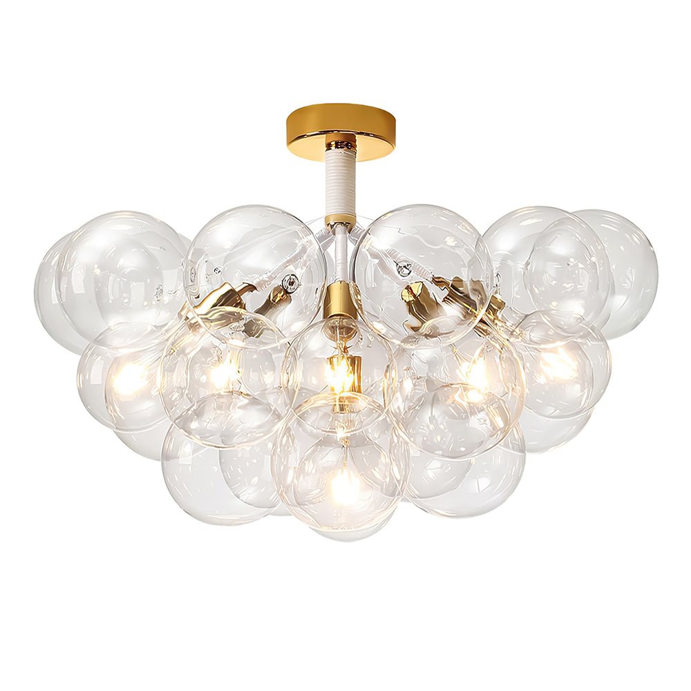 6-Light Modern Cluster Bubble Glass Close to Ceiling Light