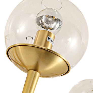 8-Light Bubble Modern Chandelier Brushed Brass Finish with Globe Glass Shade for Kitchen Island Dining Room Living Room