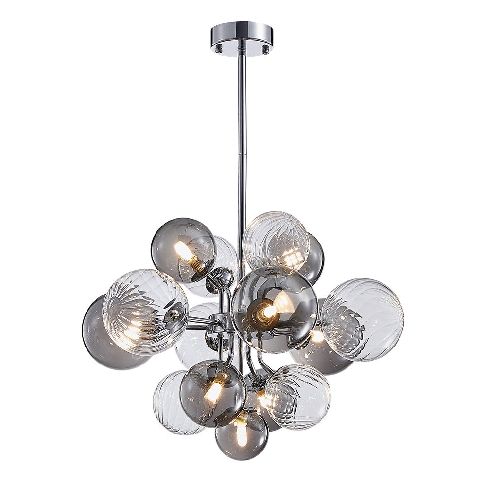 8-Light Chrome Bubble Sputnik Chandelier