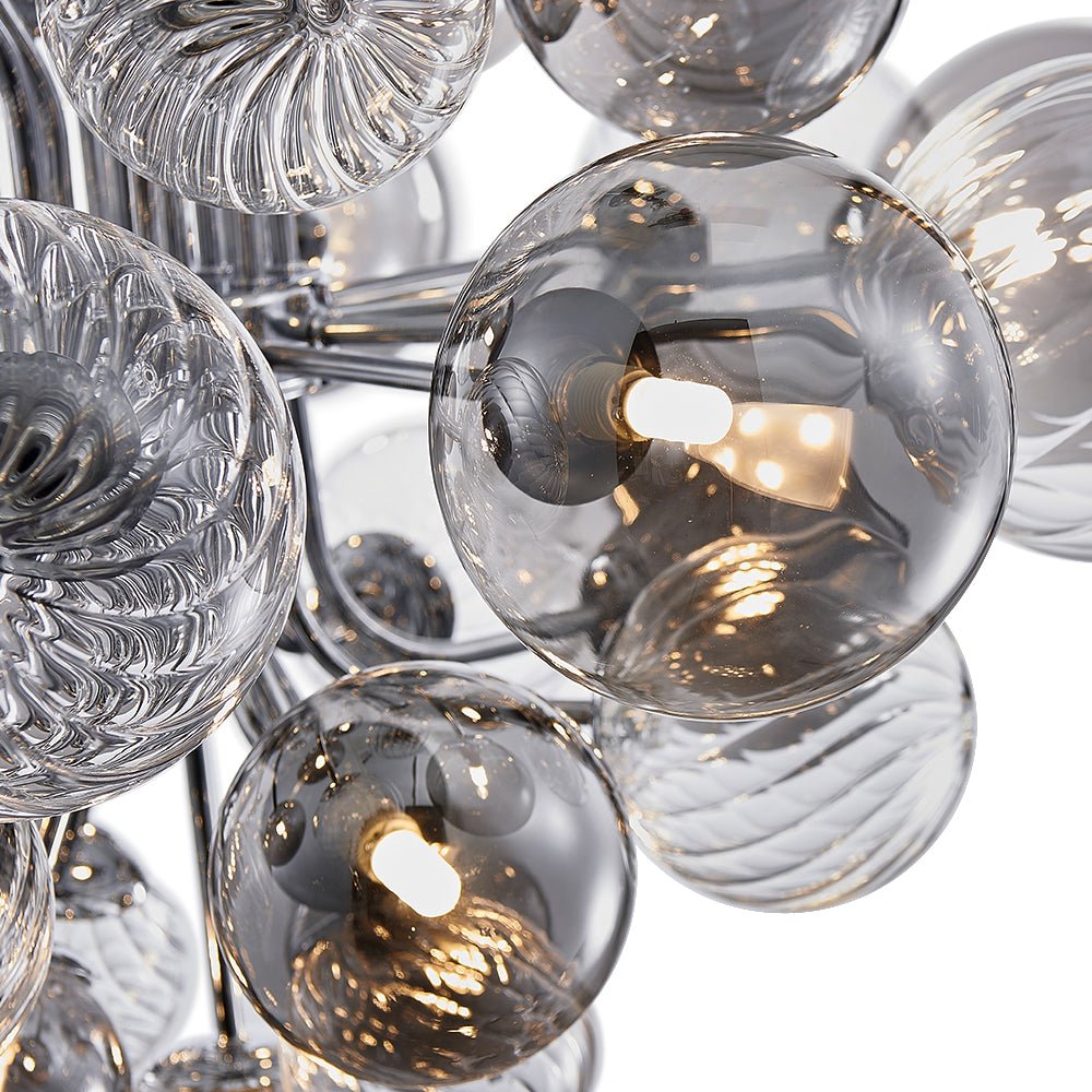 8-Light Chrome Bubble Sputnik Chandelier