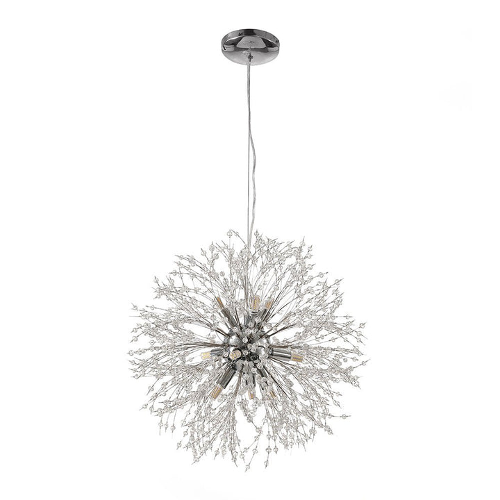 Light up any room with this spectacular 9-light firework crystal chandelier! Its starburst design creates a stunning effect, perfect for adding a modern touch to both homes and businesses. The dimmable LED chandelier ensures your space is illuminated with a dreamy atmosphere – making it truly unforgettable!