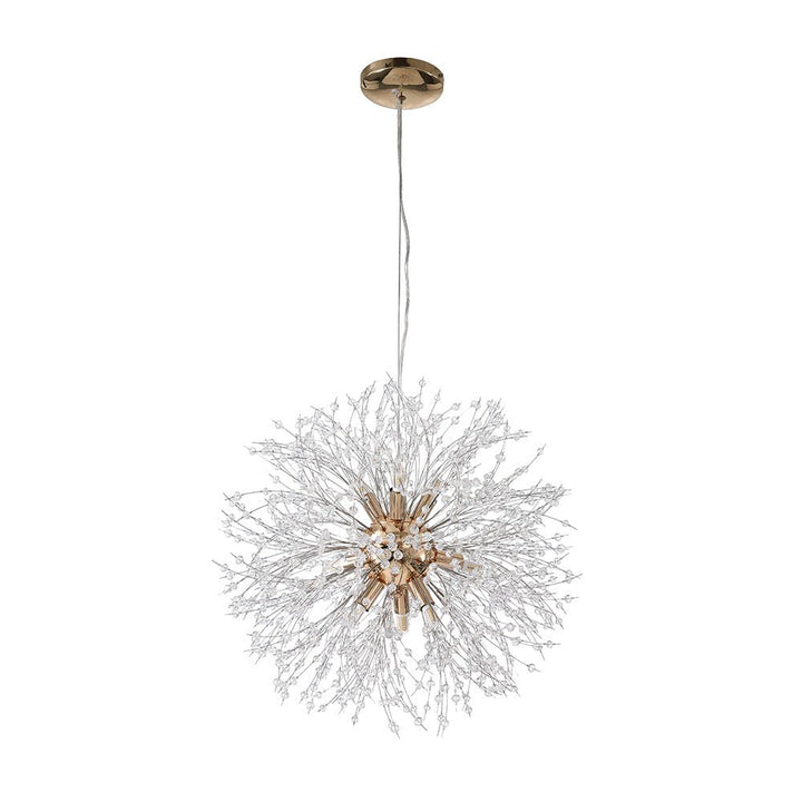 Light up any room with this spectacular 9-light firework crystal chandelier! Its starburst design creates a stunning effect, perfect for adding a modern touch to both homes and businesses. The dimmable LED chandelier ensures your space is illuminated with a dreamy atmosphere – making it truly unforgettable!