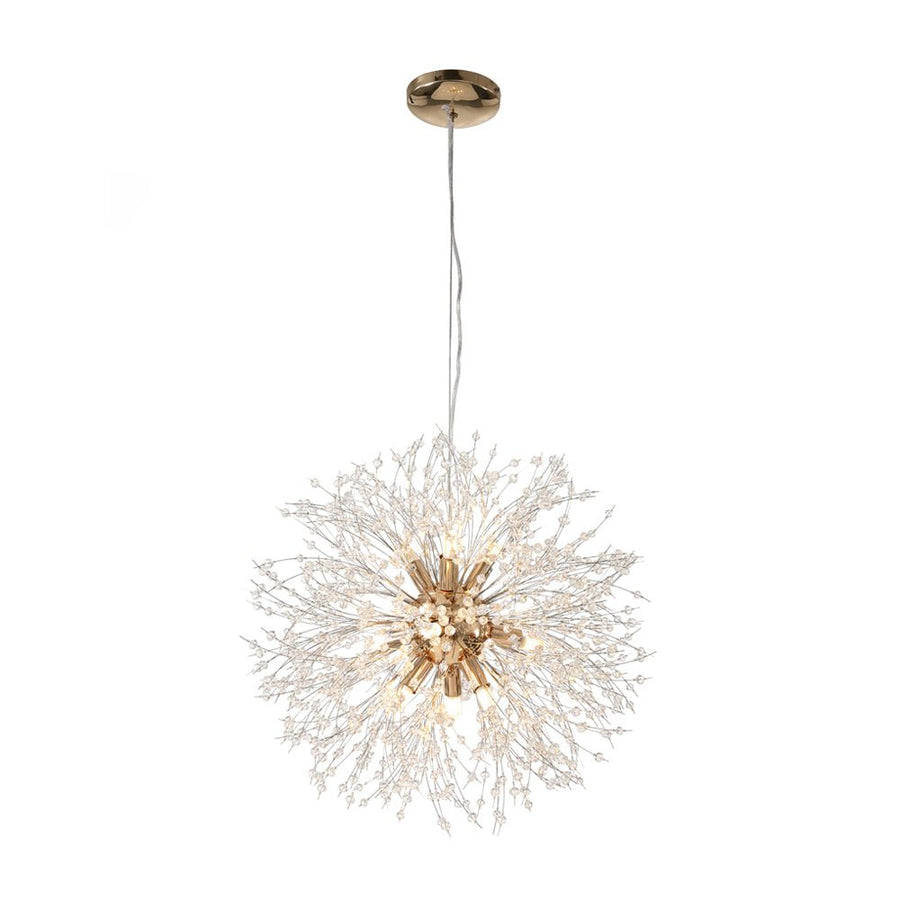 Light up any room with this spectacular 9-light firework crystal chandelier! Its starburst design creates a stunning effect, perfect for adding a modern touch to both homes and businesses. The dimmable LED chandelier ensures your space is illuminated with a dreamy atmosphere – making it truly unforgettable!