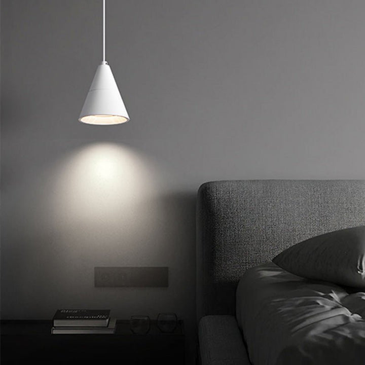 This 1-Light Mini Spot Light with Cone Shade Auto-Height Adjustable will make your space shine! Its modern black and white finishes and cone shape make it a perfect fit for any bedroom, vanity, or wall painting highlight. Plus, the auto-lifting kit in the cylindrical ceiling mount makes adjusting the hanging height a breeze! Add a touch of modern elegance to your home today.