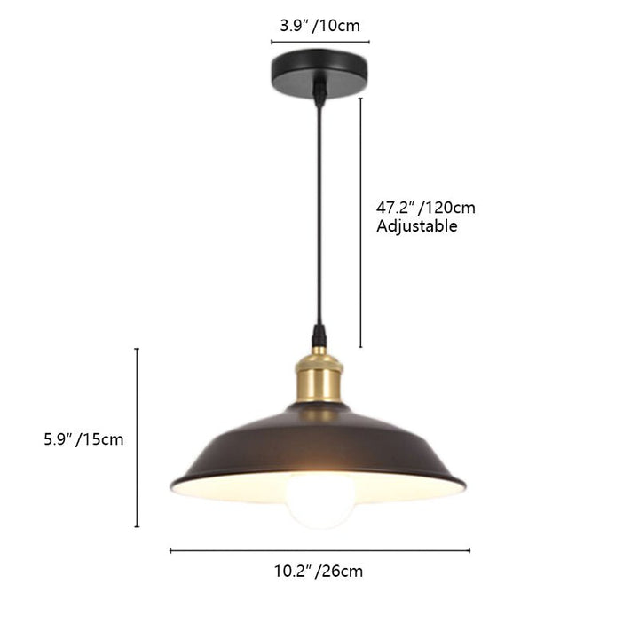 Enjoy modern industrial style with the 1-Light Modern Industrial Barn Pendant Light Cone Shade. This contemporary and cool-looking light is perfect for creating an urban loft vibe in any kitchen, dining room, or bar. With three available colors, you can find the perfect fit for your home or business. Live it up in style with the 1-Light Modern Industrial Barn Pendant Light Saucer Shade.