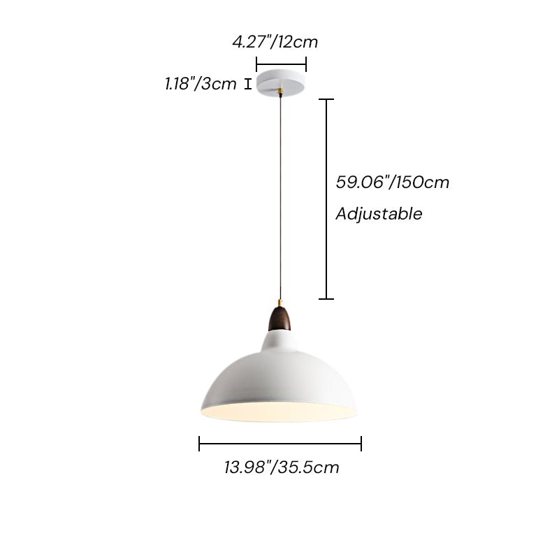 Light up your kitchen island or dining table with the 1-Light Modern White Dome Pendant Light! The sleek modern design complements any modern space while the wood accents add warmth. The dome shape casts a warm light in your kitchen, creating an inviting and comforting atmosphere. Illuminate your kitchen with this modern and stylish pendant light!