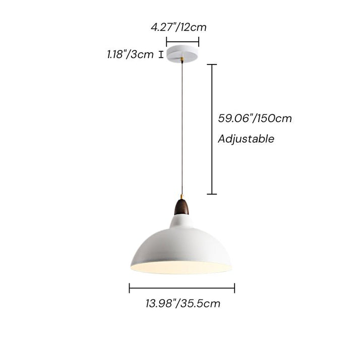 Light up your kitchen island or dining table with the 1-Light Modern White Dome Pendant Light! The sleek modern design complements any modern space while the wood accents add warmth. The dome shape casts a warm light in your kitchen, creating an inviting and comforting atmosphere. Illuminate your kitchen with this modern and stylish pendant light!