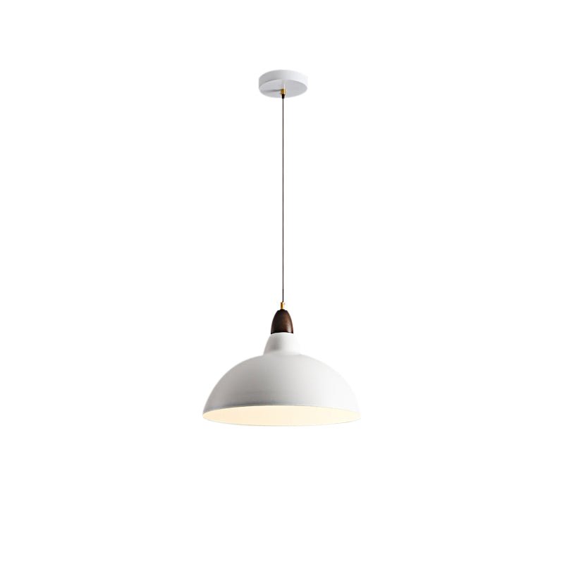 Light up your kitchen island or dining table with the 1-Light Modern White Dome Pendant Light! The sleek modern design complements any modern space while the wood accents add warmth. The dome shape casts a warm light in your kitchen, creating an inviting and comforting atmosphere. Illuminate your kitchen with this modern and stylish pendant light!