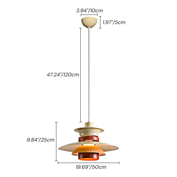 1-Light Scandinavian PH Multi-layer Pendant Light for Dining Room Kitchen island