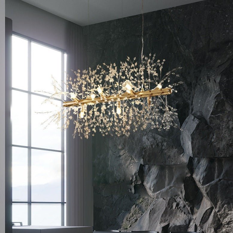 12-Light Modern Firework Crystal Chandelier Linear