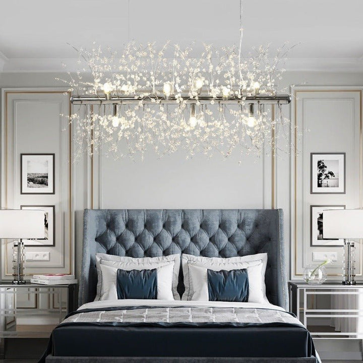 12-Light Modern Firework Crystal Chandelier Linear