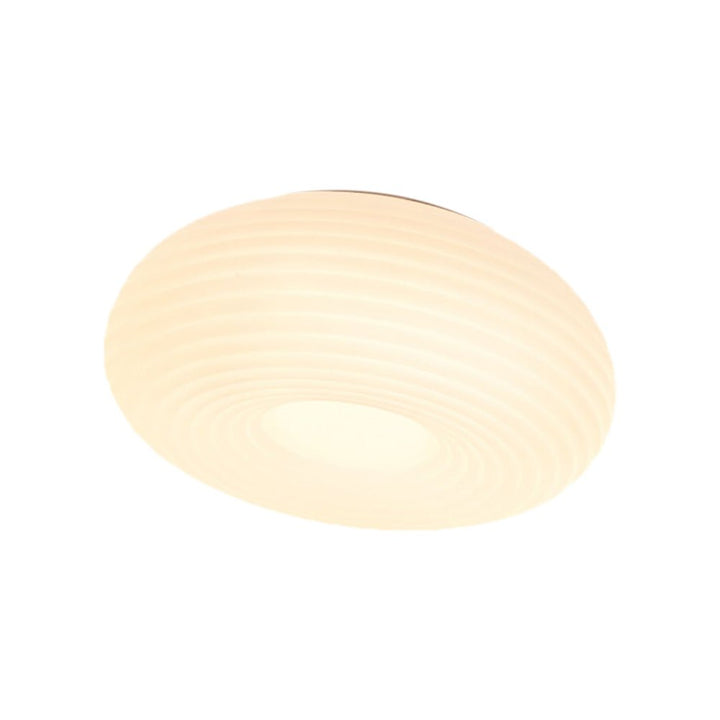 24W LED Ribbed Round Flush Mount Ceiling Light with 3 Color Temperatures in One Ceiling Lamp