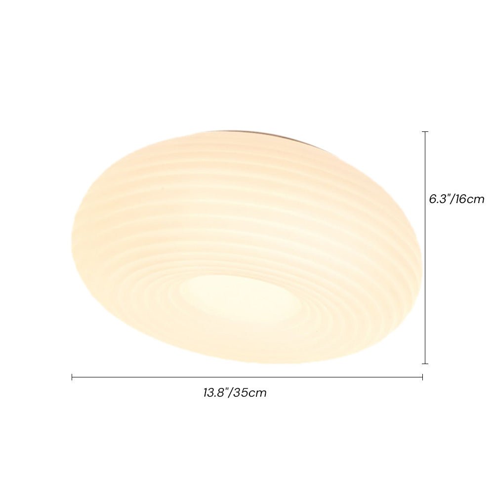 24W LED Ribbed Round Flush Mount Ceiling Light with 3 Color Temperatures in One Ceiling Lamp