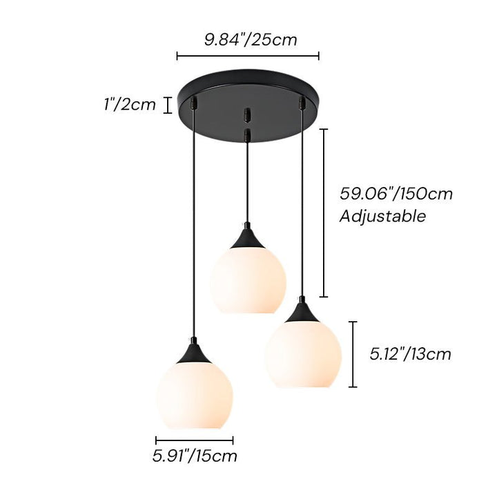 Adorn your kitchen island or dining room with this modern 3-light pendant. The round canopy and milky glass shades evoke an air of sophistication, while the black metal finish creates a sleek, contemporary look. Illuminate your space with this stylish and functional light fixture!