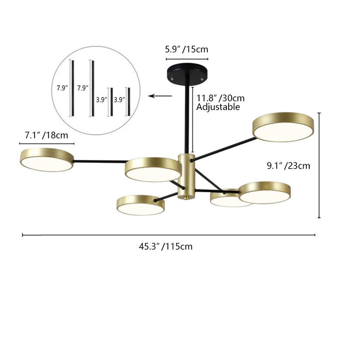 6-Light Modern LED Sputnik Chandelier