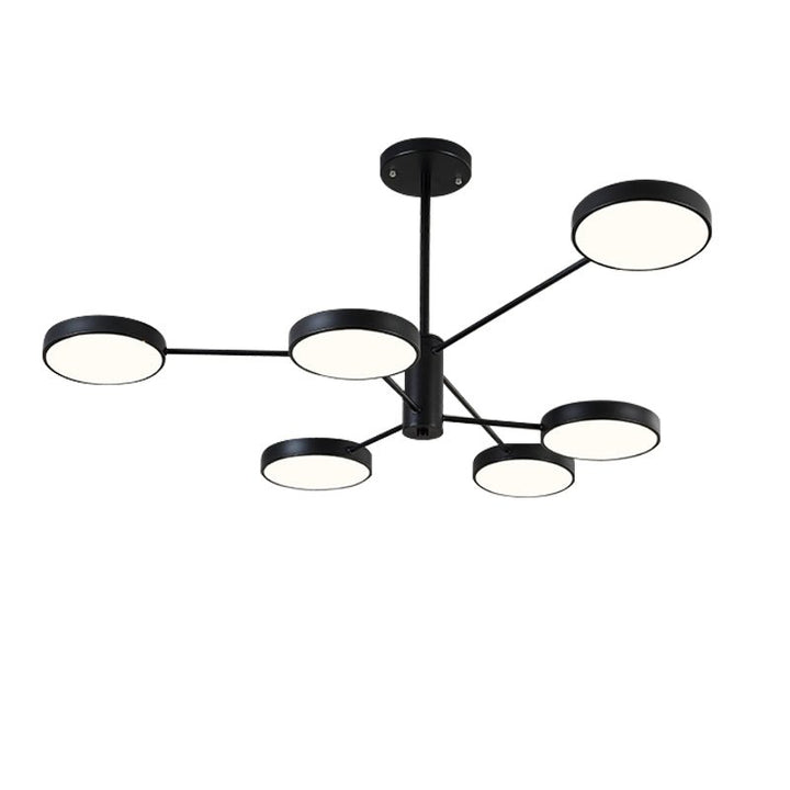 Create your own modern atmosphere with this eye-catching 6-Light LED Sputnik Chandelier. With 6 round heads extended from two layered arms and an adjustable downrod, it can easily bring extra style and energy efficiency to any room. Its sleek black metal frame and unique sputnik design make it perfect for your dining room or kitchen island. Illuminate your life with this dynamic