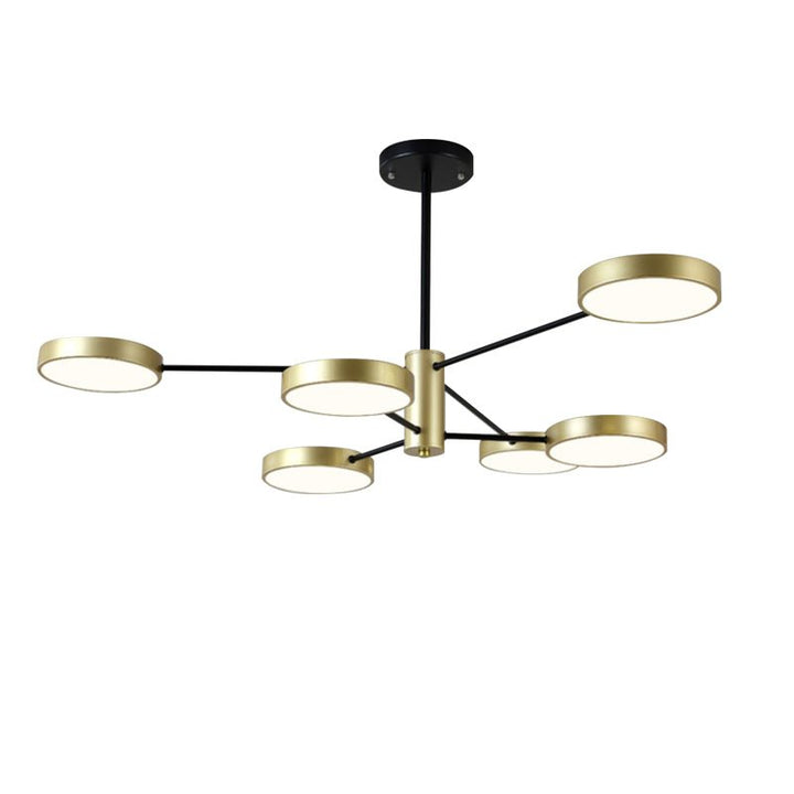 Create your own modern atmosphere with this eye-catching 6-Light LED Sputnik Chandelier. With 6 round heads extended from two layered arms and an adjustable downrod, it can easily bring extra style and energy efficiency to any room. Its sleek black metal frame and unique sputnik design make it perfect for your dining room or kitchen island. Illuminate your life with this dynamic