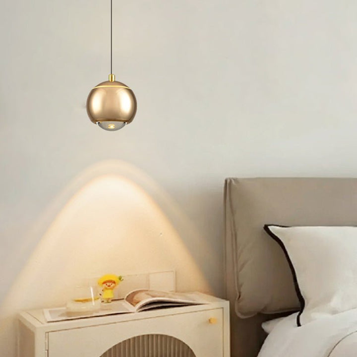 Update your living space with this contemporary 1-Light Mini Globe Spot Pendant Light! With an adjustable mini globe shape, spotlight, and auto lifting kit, this stylish pendant light provides task lighting in an array of modern colors, perfect for bedside and wall picture lighting. Experience convenience with an easy-to-use design!