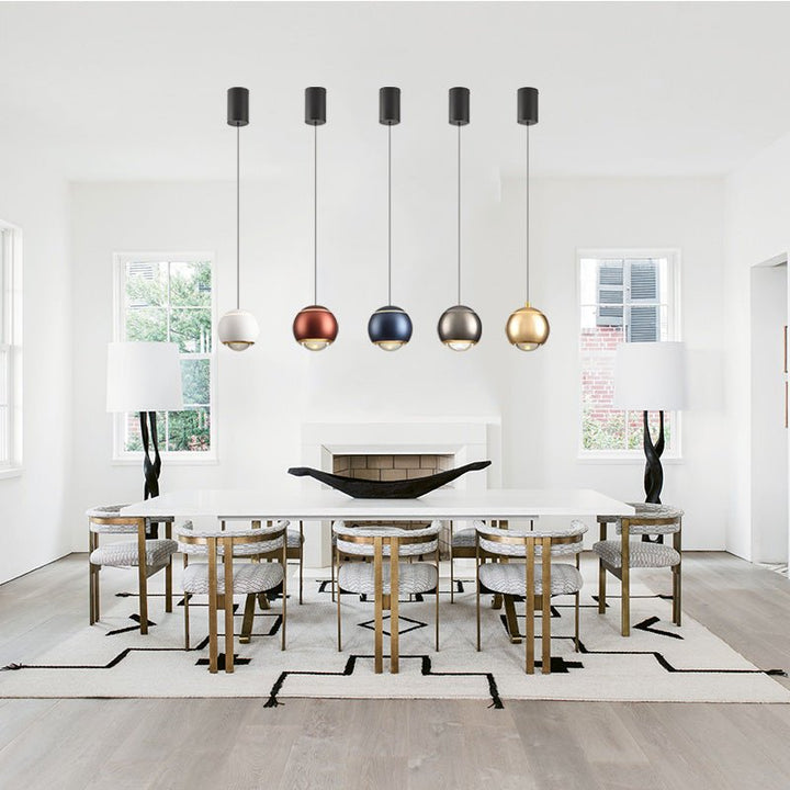 Update your living space with this contemporary 1-Light Mini Globe Spot Pendant Light! With an adjustable mini globe shape, spotlight, and auto lifting kit, this stylish pendant light provides task lighting in an array of modern colors, perfect for bedside and wall picture lighting. Experience convenience with an easy-to-use design!