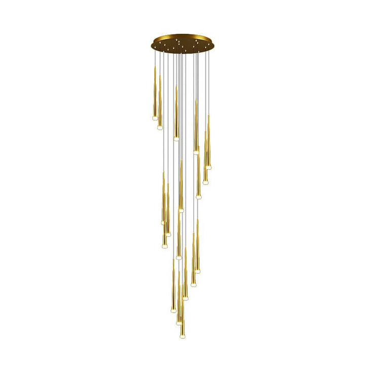 Illuminate your home with contemporary style and energy-efficient LED lights! Our 18-Light LED  Conical Shape Pendant Light features integrated 36-watt LED lights, 79" of wires, and a push-pin locking mechanism which allows you to customize your desired hanging height and design. With its sloped ceiling adaptability, you'll be sure to light up your high-ceiling foyer, staircase or any other space in style.