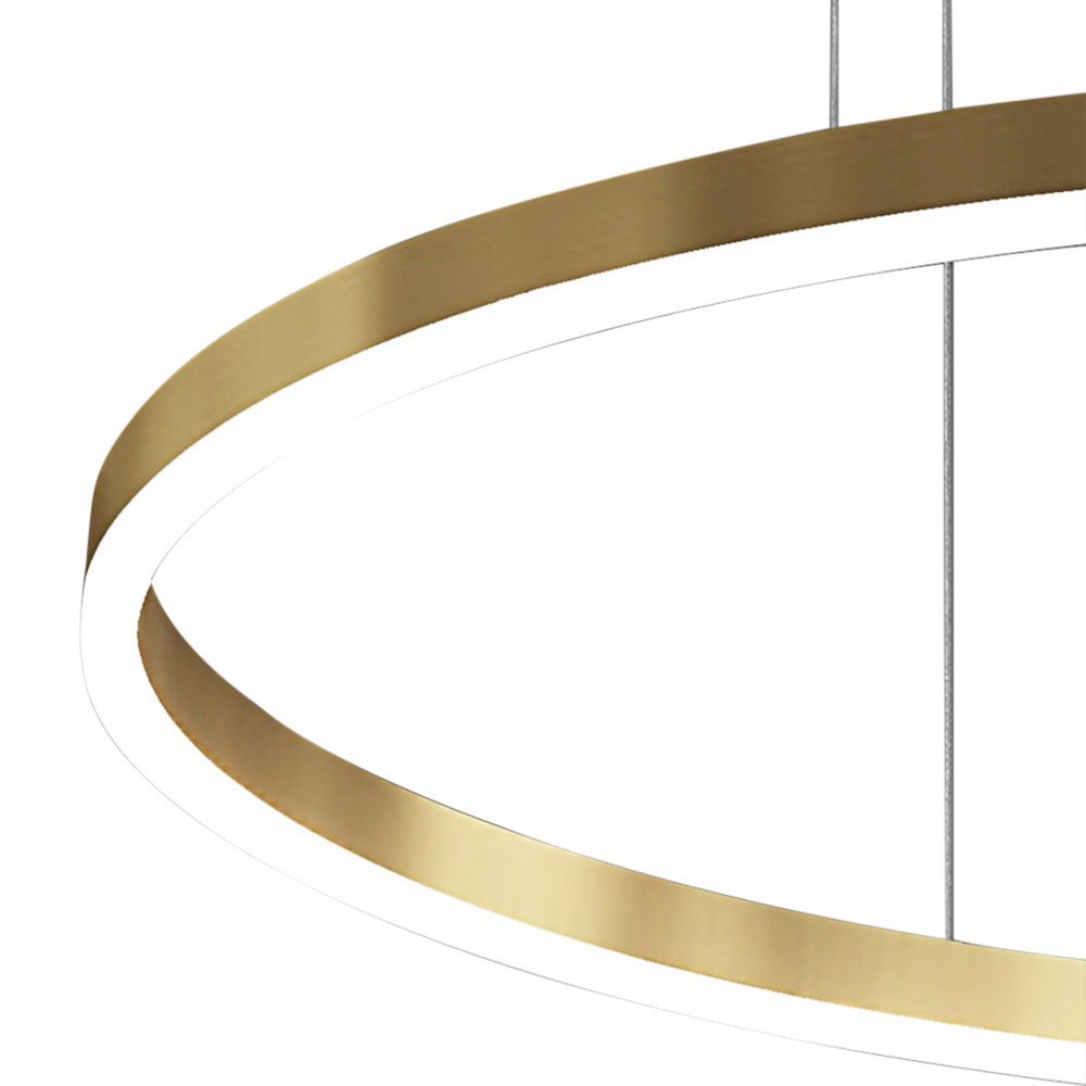 Contemporary 3-Ring 60W LED Chandelier in Brush Gold