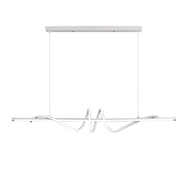 Make any space feel both modern and sophisticated with this Contemporary Dimmable Swirl Linear LED Chandelier Hanging Pendant! With its sleek linear design, integrated LED, and dimmable features with remote control, you can customize the color temperature from 3000K to 6000K, and brightness dimming from 10% to 100%, perfect for creating the perfect mood for your dining table or kitchen island. Transform your space with this stunning chandelier today!