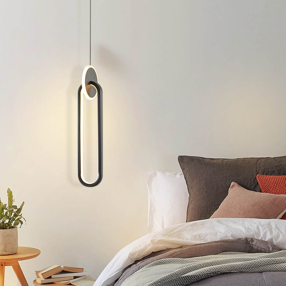 Contemporary Oval Ring LED Pendant Light with 3 Color Temperature Options