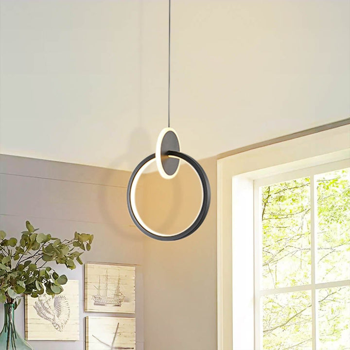 Contemporary Ring Round LED Pendant Light with 3 Color Temperature Options