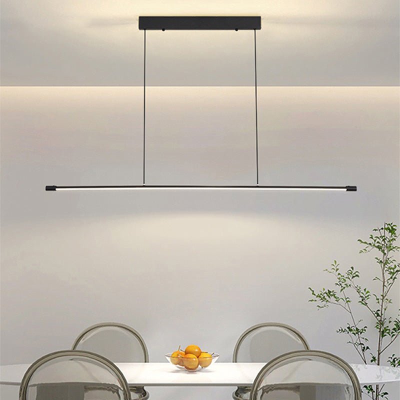 Light up your space in modern style with this minimalist LED Linear Kitchen Island Chandelier! Its LED strip chandelier and hanging pendant feature a modern line design that makes an eye-catching addition to your kitchen island, dining room, office, or other space. Enjoy bright light and an energy-efficient 10-watt output in a 3000K color temperature. Add sophisticated style to your home today!