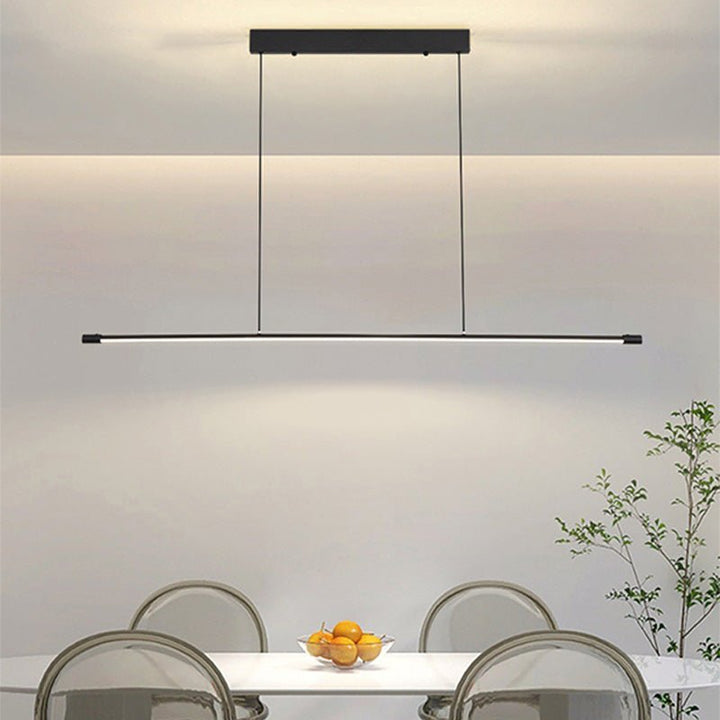 Light up your space in modern style with this minimalist LED Linear Kitchen Island Chandelier! Its LED strip chandelier and hanging pendant feature a modern line design that makes an eye-catching addition to your kitchen island, dining room, office, or other space. Enjoy bright light and an energy-efficient 10-watt output in a 3000K color temperature. Add sophisticated style to your home today!