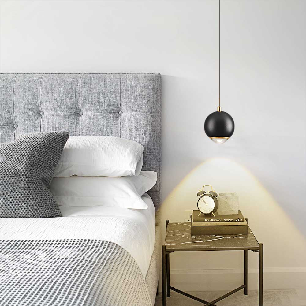 Add a modern touch to your living space with this Minimalist Single Light Sphere Mini Pendant Light Spot Light! The mini globe shape with spot light and auto-lifting kit on the canopy provide task lighting perfect for bedside or bathroom vanity. Experience adjustable, tailored illumination with effortless ease.