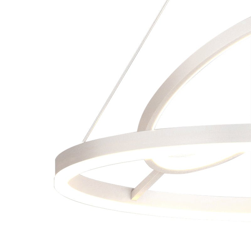 Minimalist White LED Ring Chandelier 65 Wattage with 3 Color Temperature Options