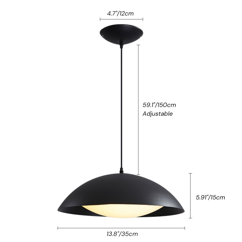 Modern 12W LED Saucer Dome Pendant Lighting 13.8in Dining Room Pendant