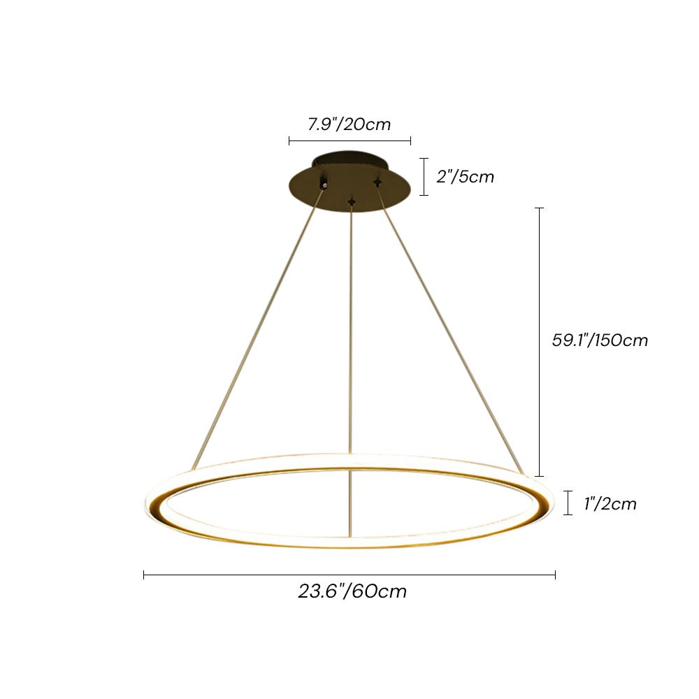 Modern LED Circle Chandelier Pendant Light 60W Dimmable