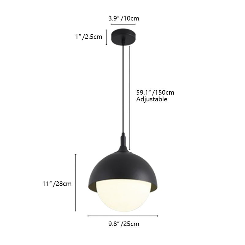 Light up any space with the Nordic Modern 1-Light Globe Pendant Light. This stylish metal dome pendant light features a dome shade holder and an opal glass diffuser, emitting a soft warm light perfect for any bedside, dining room, or kitchen island. With a modern black or modern white finish, this pendant light is sure to add a touch of modern elegance to your home.