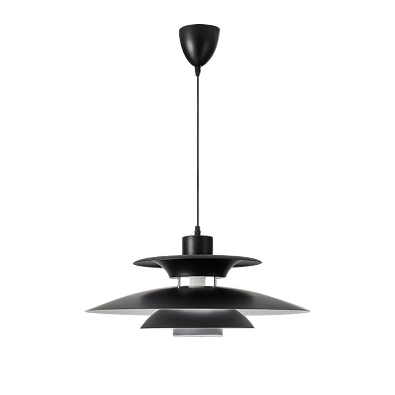 Scandinavian 1- Light Pendant with Tiered Shade for Kitchen, Dining Room and Bedroom