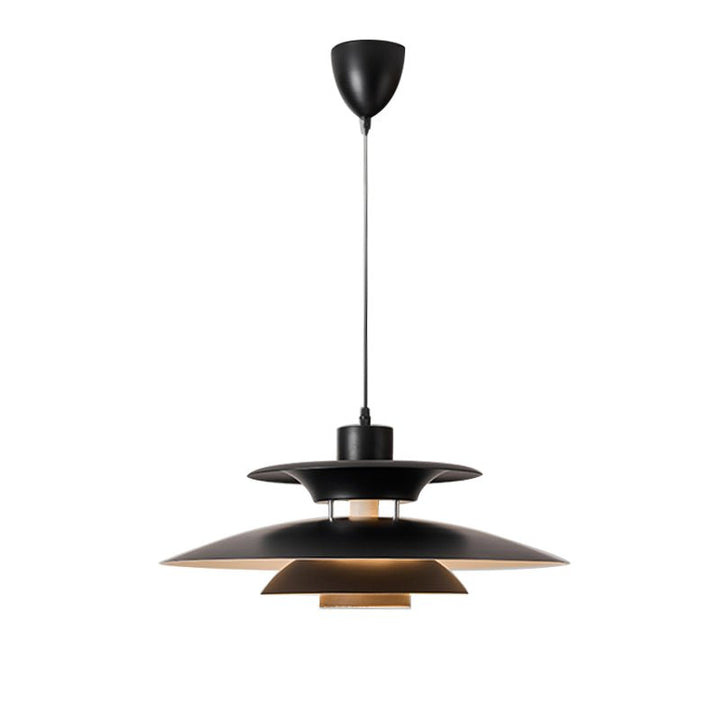 Scandinavian 1- Light Pendant with Tiered Shade for Kitchen, Dining Room and Bedroom