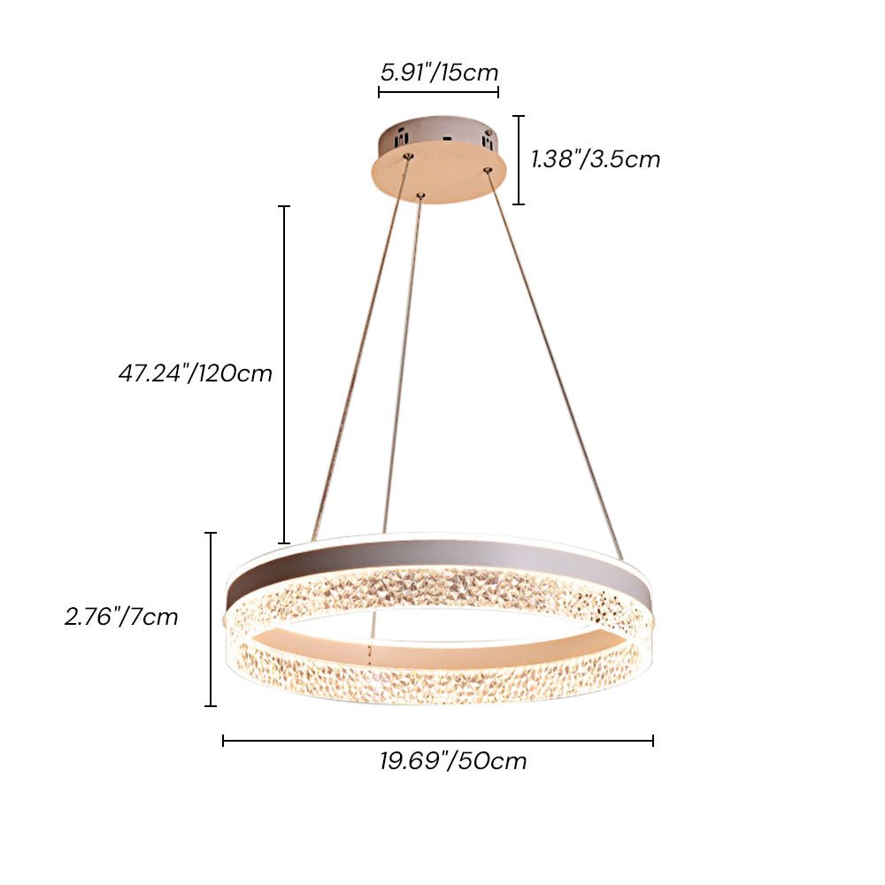 Modern 57W Led Ring Chandelier Integrated LED with 3 Color Temperature Modes