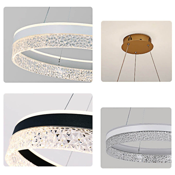 Modern 57W Led Ring Chandelier Integrated LED with 3 Color Temperature Modes