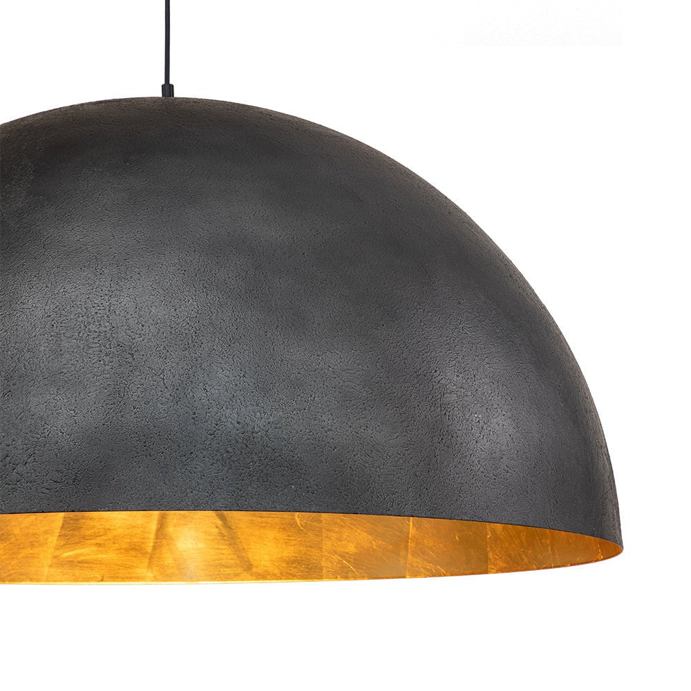 Oversized Dome Pendant in Texture Black